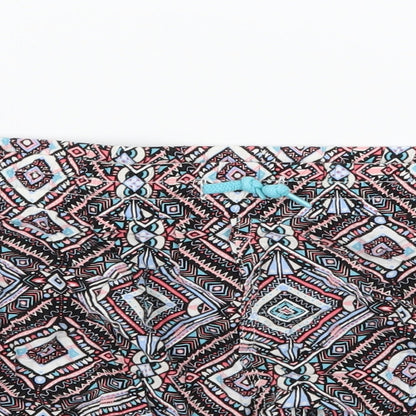 Denim & Co. Womens Multicoloured Geometric  Hot Pants Shorts Size 14