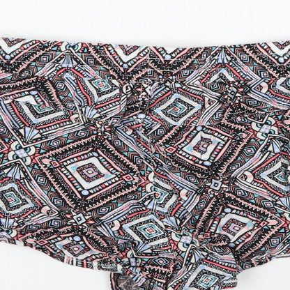 Denim & Co. Womens Multicoloured Geometric  Hot Pants Shorts Size 14