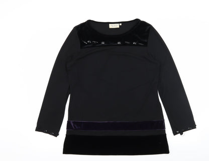 Anne Brooks Womens Black   Basic T-Shirt Size 8