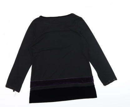 Anne Brooks Womens Black   Basic T-Shirt Size 8