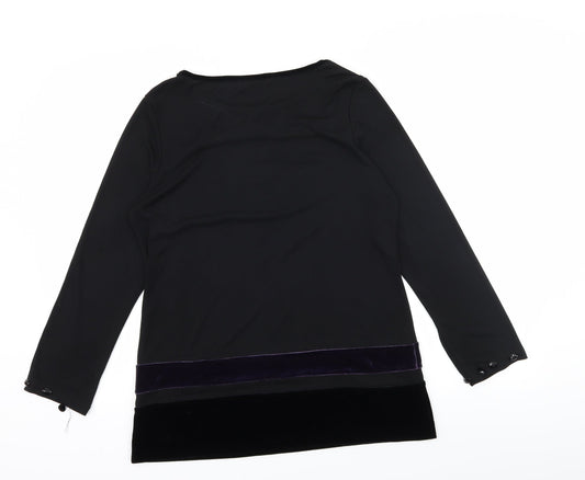 Anne Brooks Womens Black   Basic T-Shirt Size 8