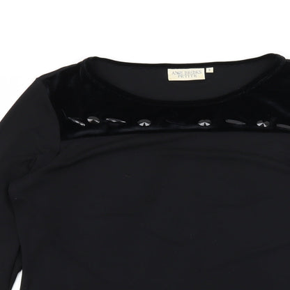 Anne Brooks Womens Black   Basic T-Shirt Size 8