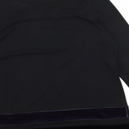 Anne Brooks Womens Black   Basic T-Shirt Size 8