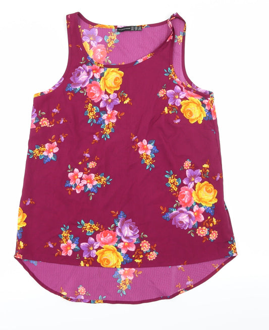 Atmosphere Womens Purple Floral  Basic Tank Size 8
