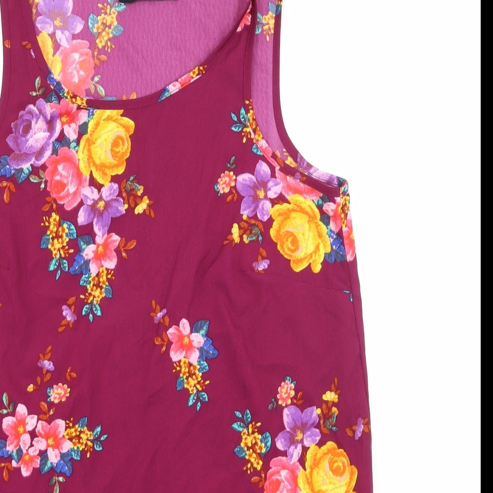 Atmosphere Womens Purple Floral  Basic Tank Size 8