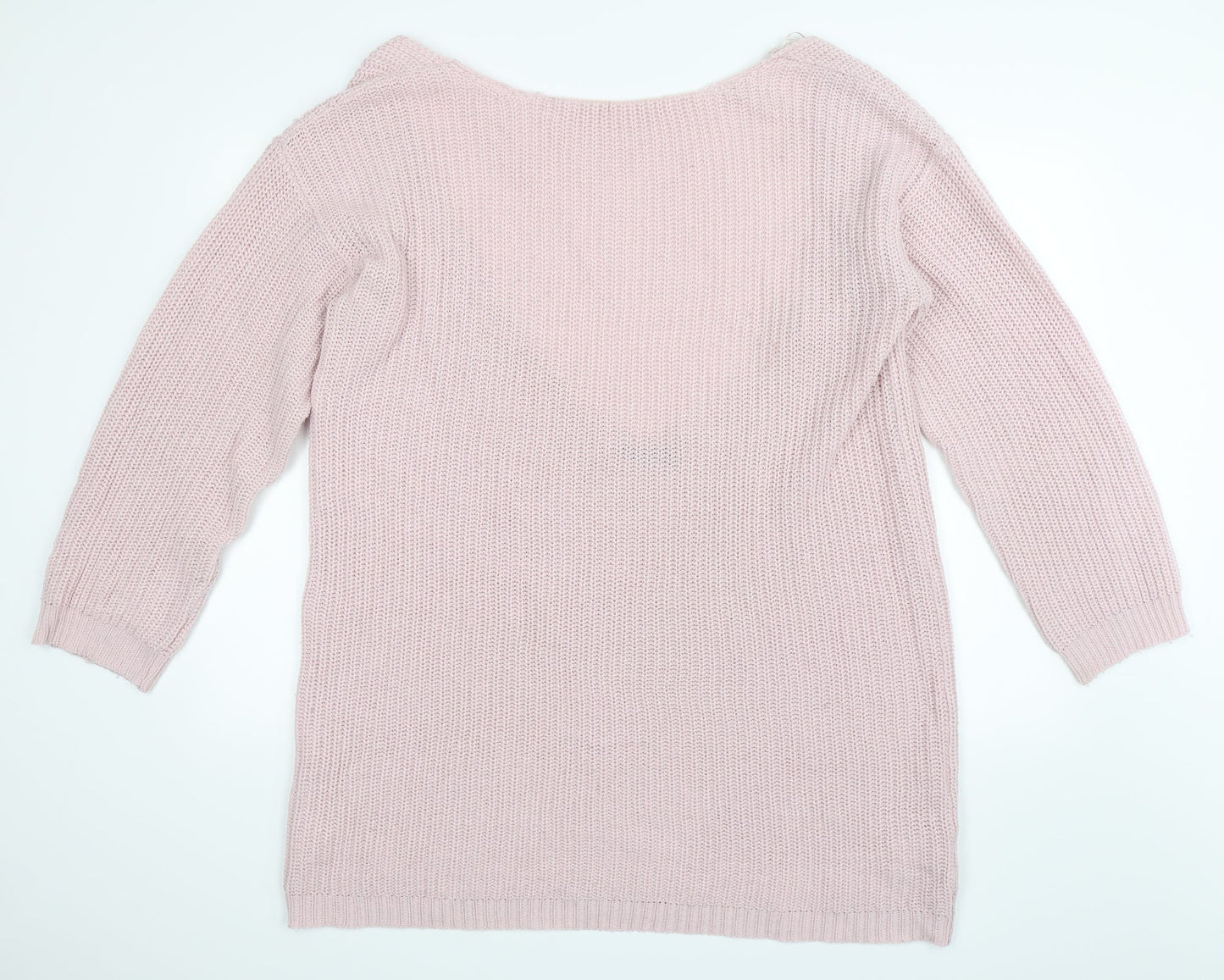 Boohoo Womens Pink   Jumper Dress  Size L  - Open Back