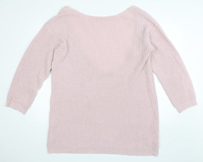 Boohoo Womens Pink   Jumper Dress  Size L  - Open Back