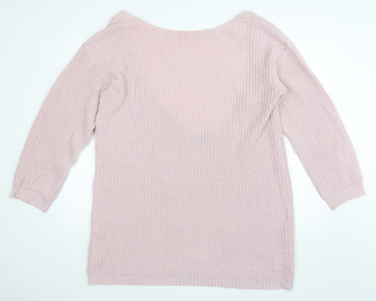 Boohoo Womens Pink   Jumper Dress  Size L  - Open Back