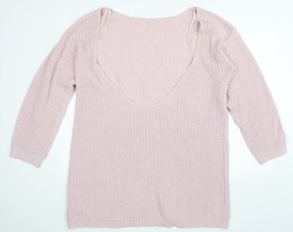 Boohoo Womens Pink   Jumper Dress  Size L  - Open Back