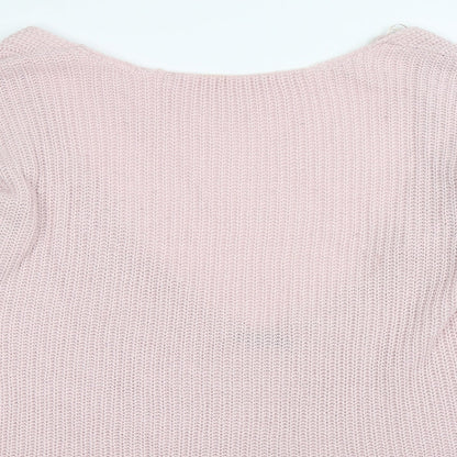 Boohoo Womens Pink   Jumper Dress  Size L  - Open Back