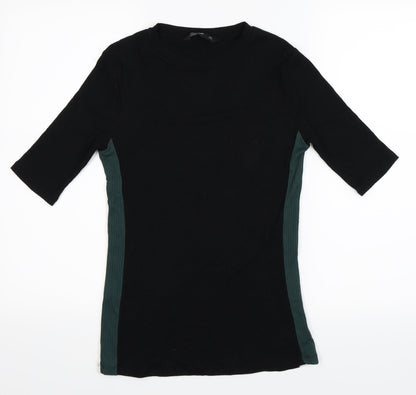 F&F Womens Black Striped  Basic T-Shirt Size 6