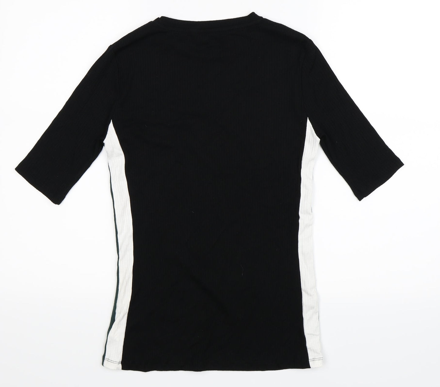 F&F Womens Black Striped  Basic T-Shirt Size 6