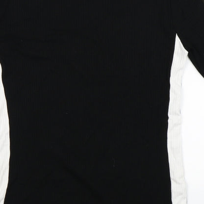 F&F Womens Black Striped  Basic T-Shirt Size 6