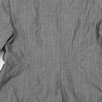 NEXT Womens Grey Striped Rayon Jacket Suit Jacket Size 12