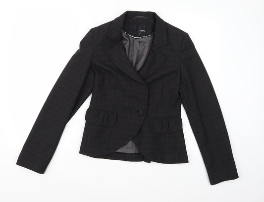NEXT Womens Black Check Rayon Jacket Blazer Size 8