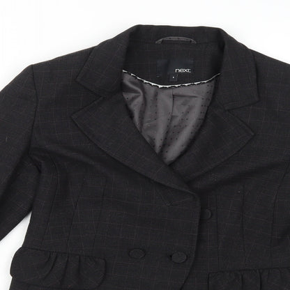 NEXT Womens Black Check Rayon Jacket Blazer Size 8