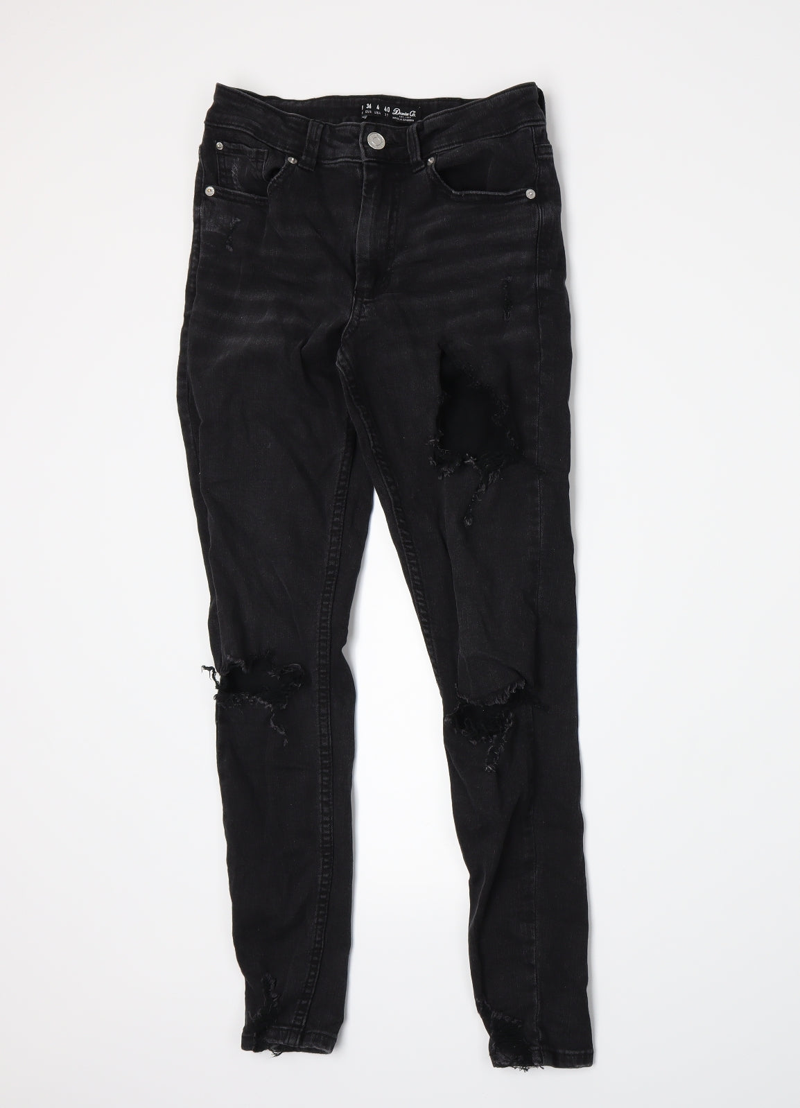 Primark Womens Grey  Denim Skinny Jeans Size 8 L27 in