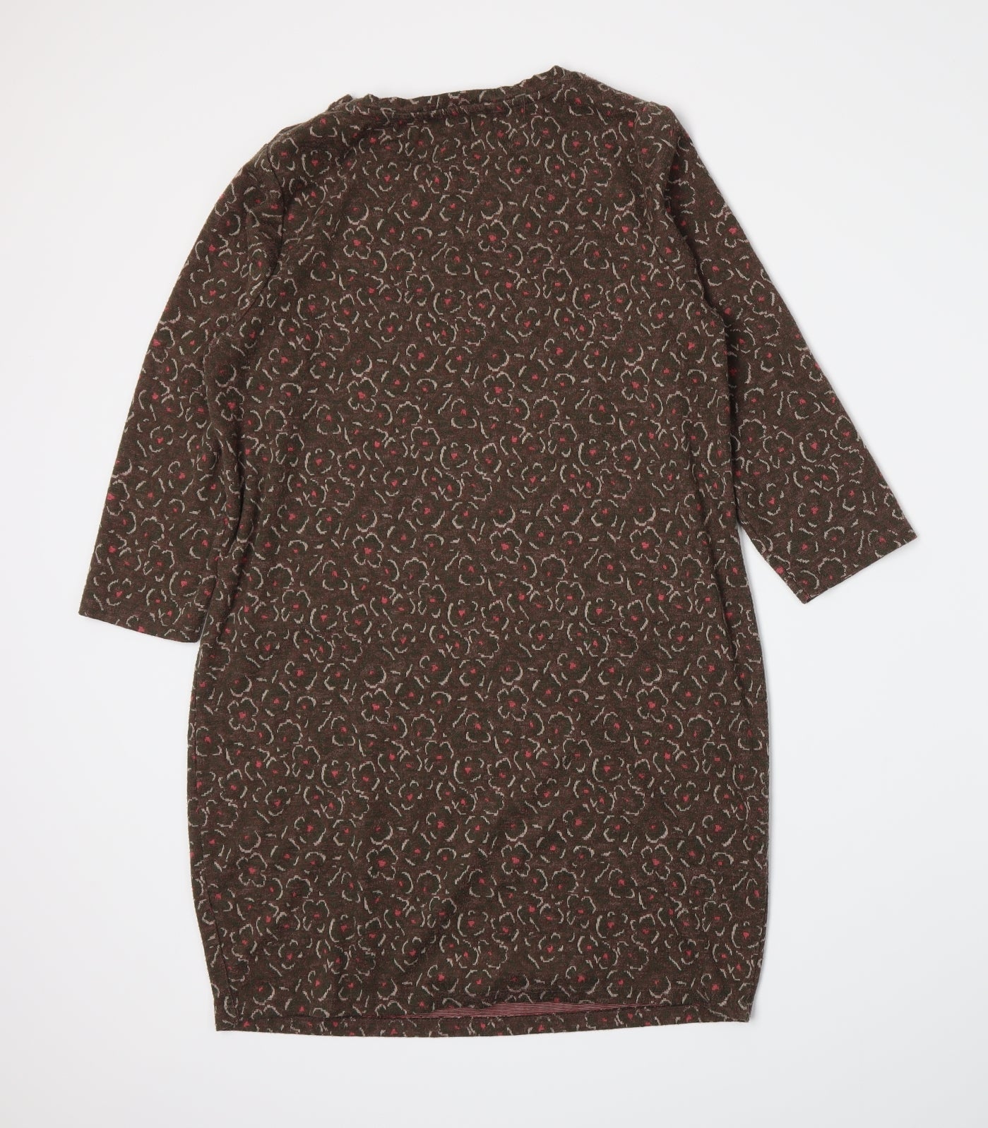 TU Womens Brown Floral Jersey A-Line  Size 14