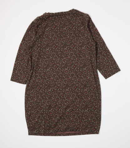 TU Womens Brown Floral Jersey A-Line  Size 14