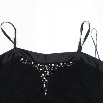 Stark Womens Black   Cropped Blouse Size 10