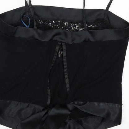 Stark Womens Black   Cropped Blouse Size 10
