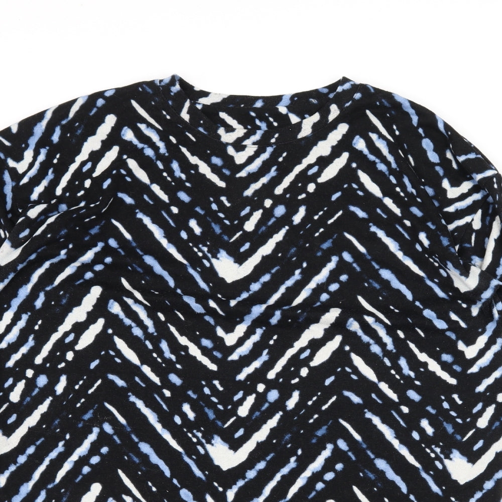 F&F Womens Blue Geometric Jersey A-Line  Size 14