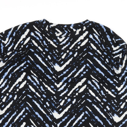 F&F Womens Blue Geometric Jersey A-Line  Size 14