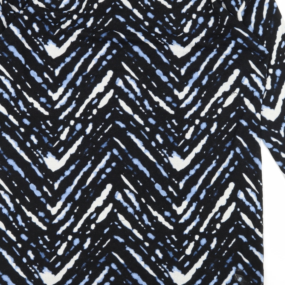 F&F Womens Blue Geometric Jersey A-Line  Size 14