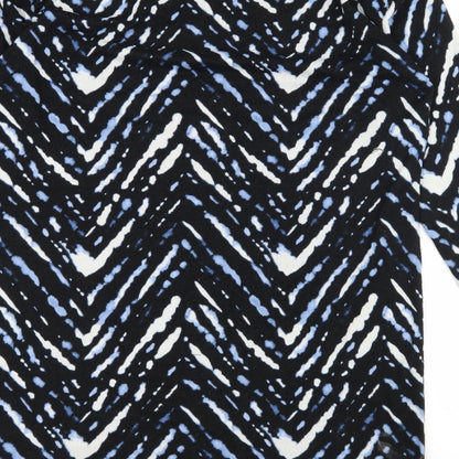 F&F Womens Blue Geometric Jersey A-Line  Size 14