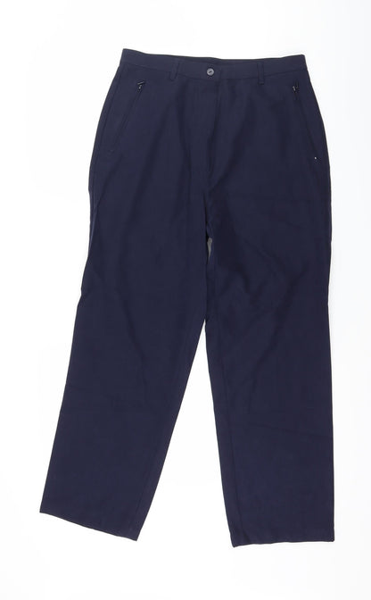Womens UK Size 12 Preworn Regular Fit  Blue Trousers