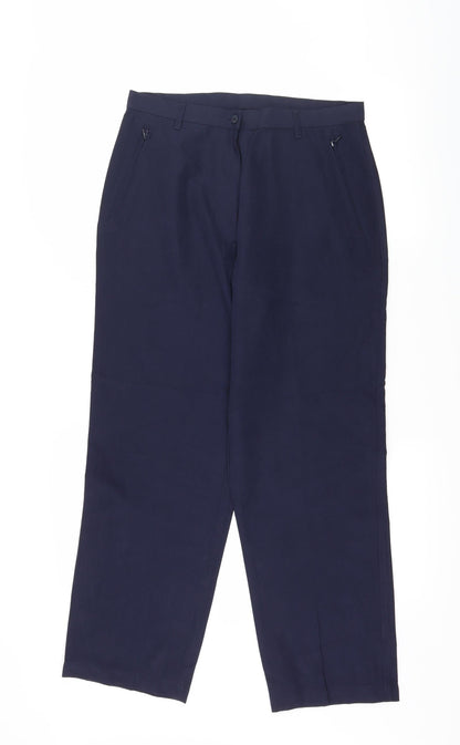 Womens UK Size 12 Preworn Regular Fit  Blue Trousers