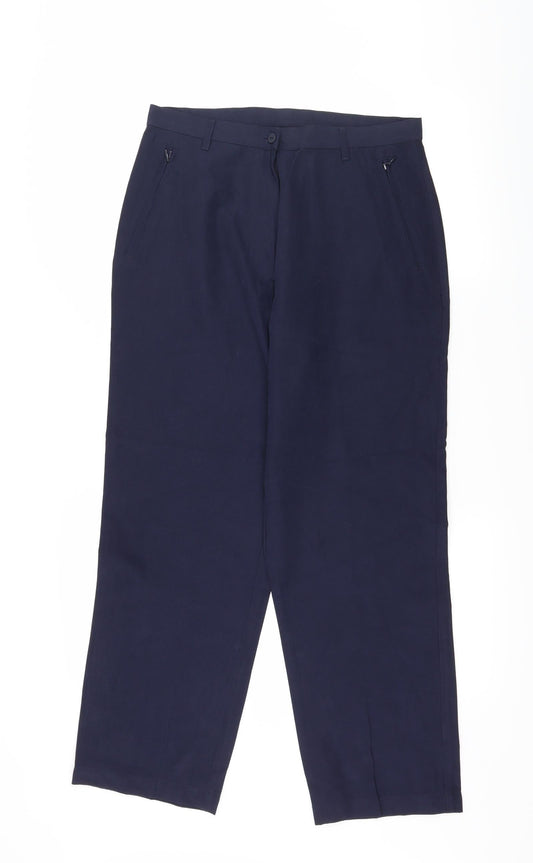 Womens UK Size 12 Preworn Regular Fit  Blue Trousers