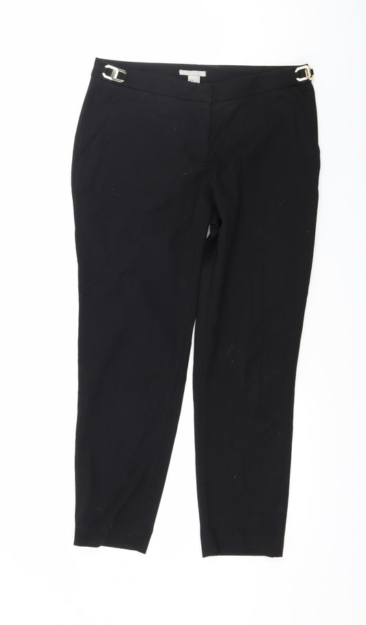 Womens UK Size 10 H&M Regular Fit  Black Trousers