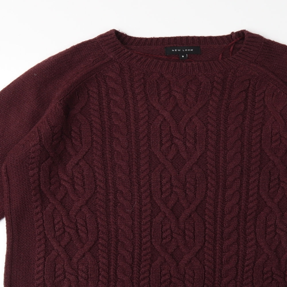 New Look Mens Red  Knit Pullover Jumper Size S