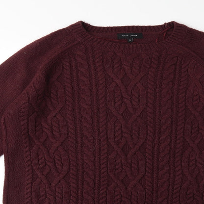 New Look Mens Red  Knit Pullover Jumper Size S