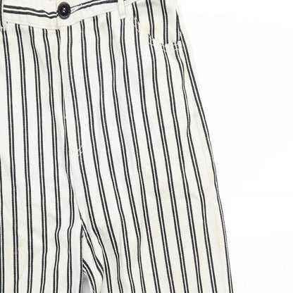 Monki Womens White Striped Denim Wide-Leg Jeans Size 6 L23 in