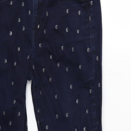 Gap Womens Blue Polka Dot Denim Skinny Jeans Size 8 L27 in