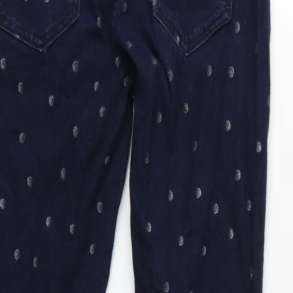 Gap Womens Blue Polka Dot Denim Skinny Jeans Size 8 L27 in