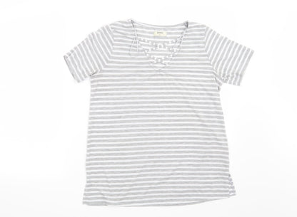 Womens UK Size M Papaya Grey Basic T-Shirt