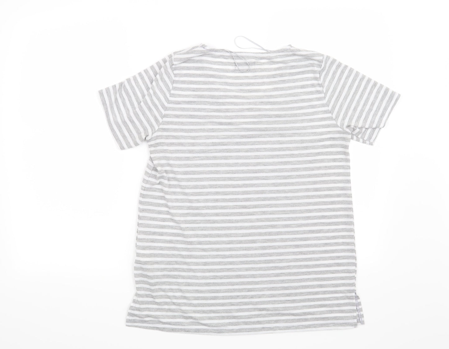 Womens UK Size M Papaya Grey Basic T-Shirt