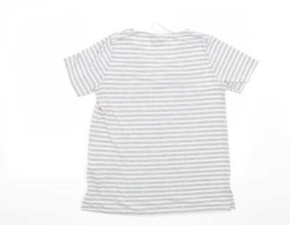 Womens UK Size M Papaya Grey Basic T-Shirt