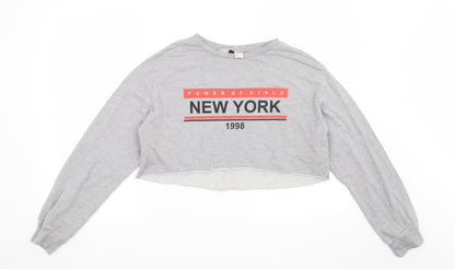 H&M Womens Grey   Pullover Sweatshirt Size S  - Power of Girls, New York