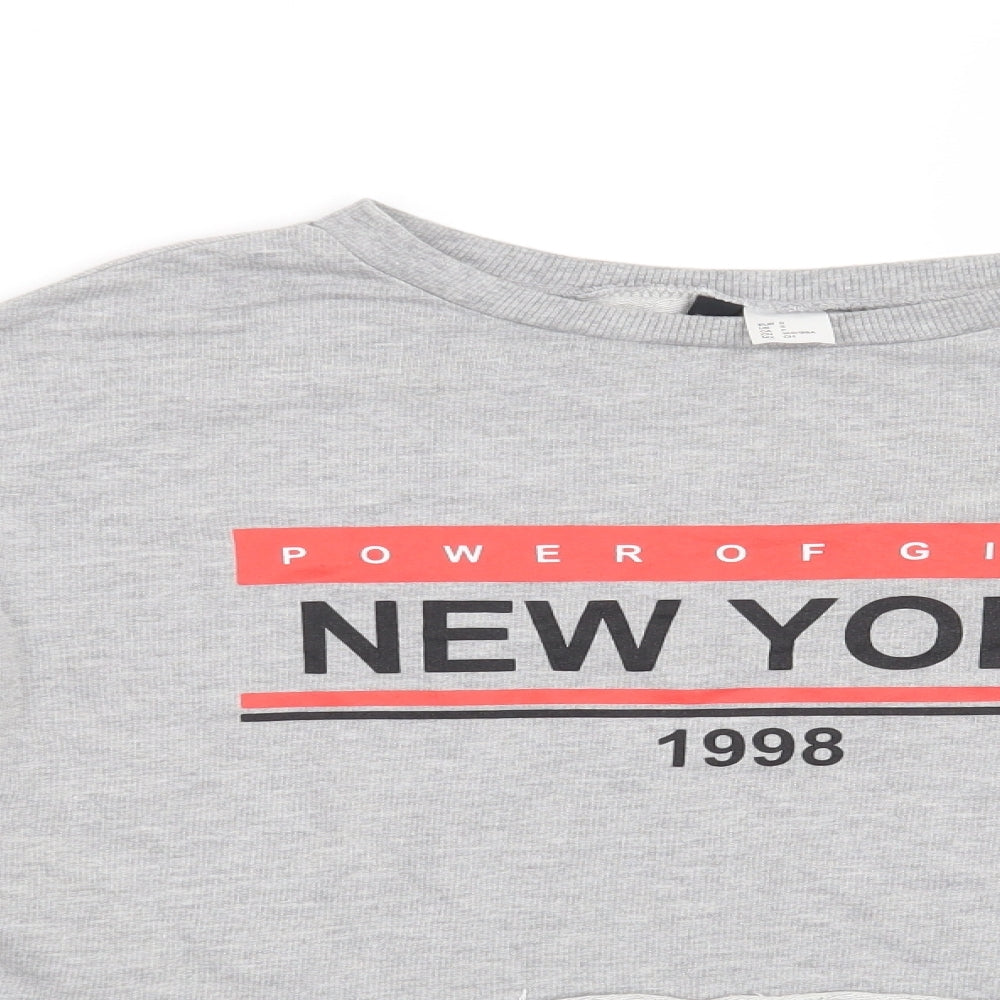 H&M Womens Grey   Pullover Sweatshirt Size S  - Power of Girls, New York