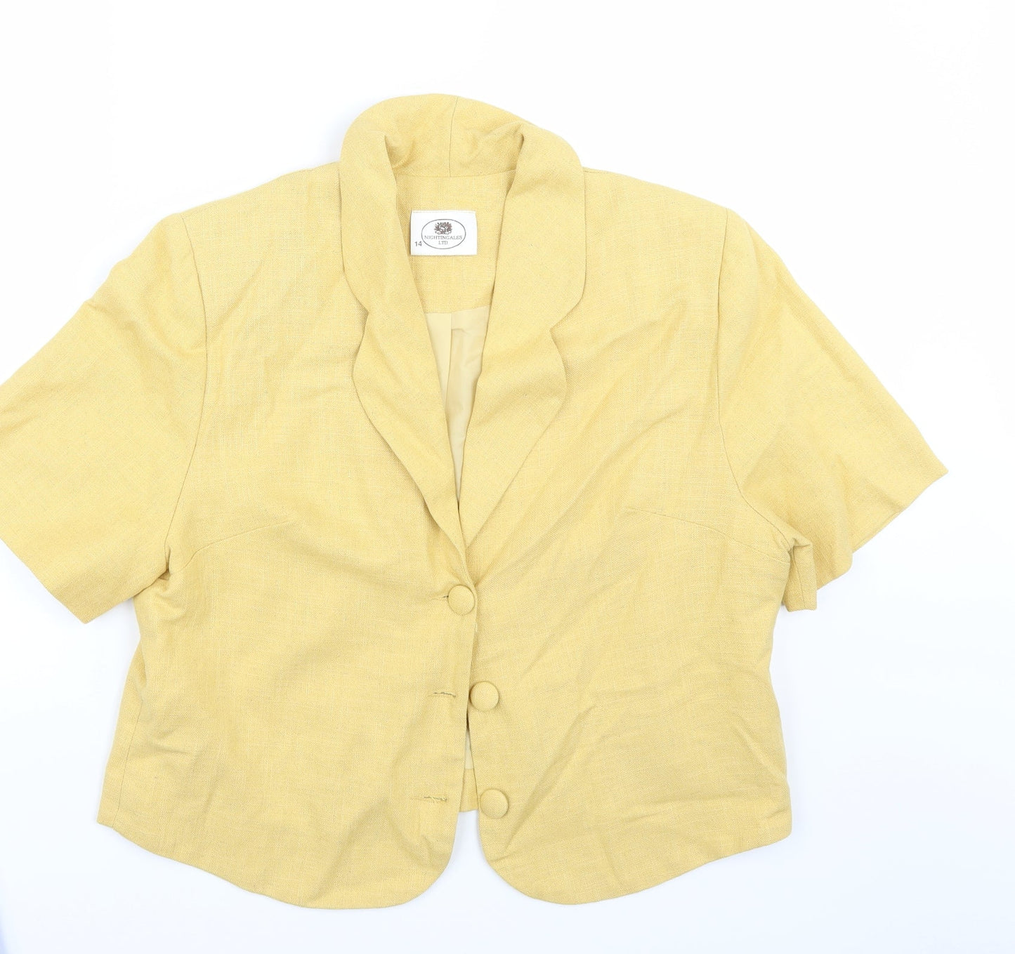 Nightingales Womens Yellow   Jacket Blazer Size 14