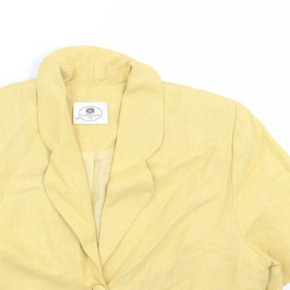 Nightingales Womens Yellow   Jacket Blazer Size 14