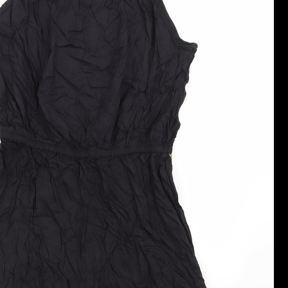 George Womens Black Floral  Playsuit One-Piece Size 8