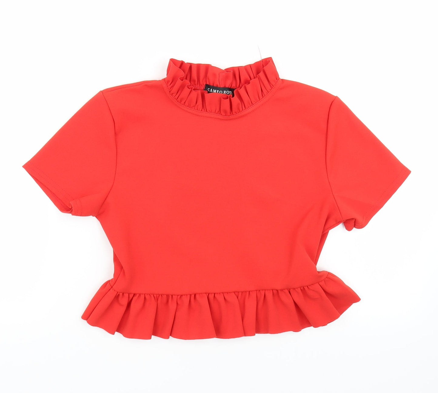 Cameo rose Womens Red  Rayon Cropped T-Shirt Size 12