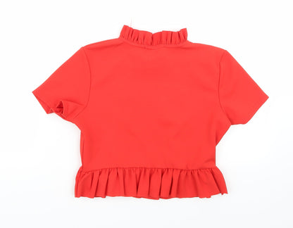 Cameo rose Womens Red  Rayon Cropped T-Shirt Size 12