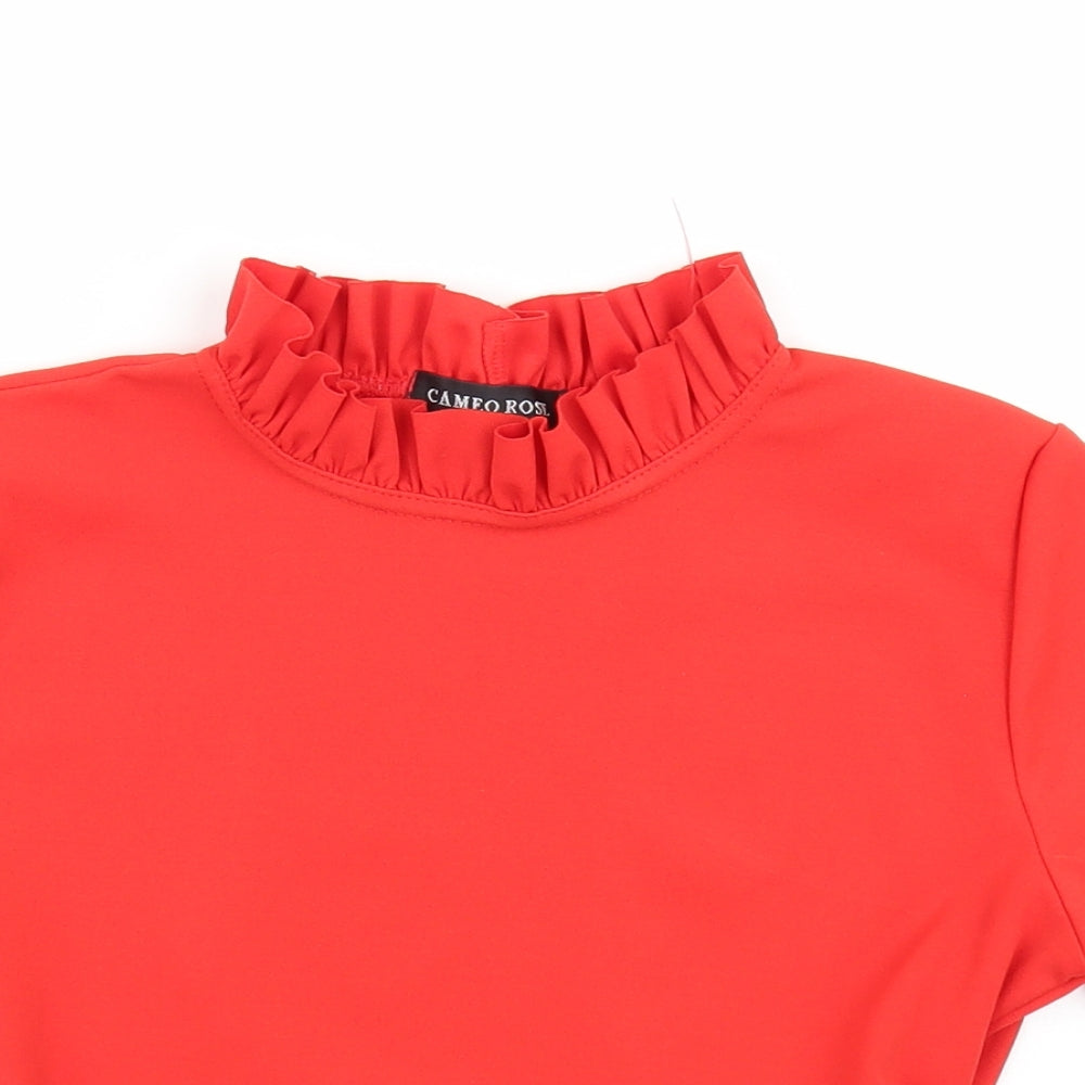 Cameo rose Womens Red  Rayon Cropped T-Shirt Size 12