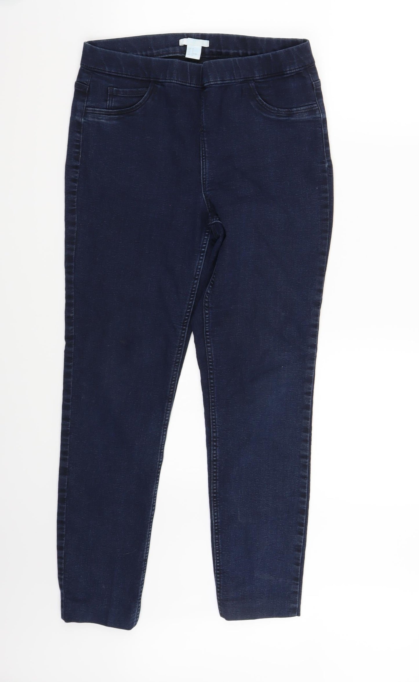 Womens UK Size 10 H&M Regular Fit Cropped Blue Jeans